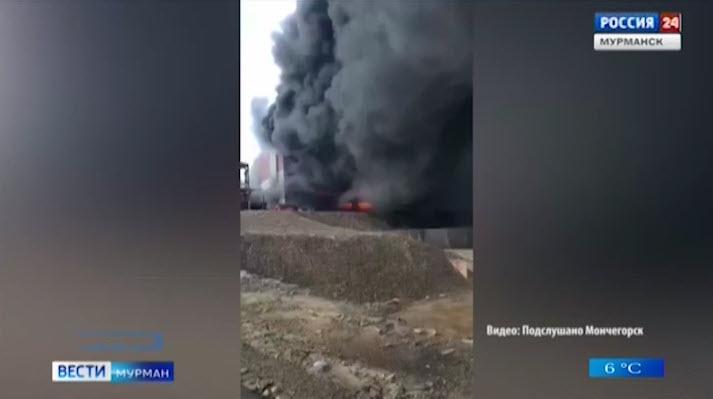 В Мончегорске после пожара на КГМК превышения вредных веществ в воздухе не зафиксировано