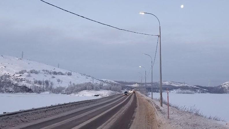 На дороге Мишуково – Снежногорск установили новое освещение