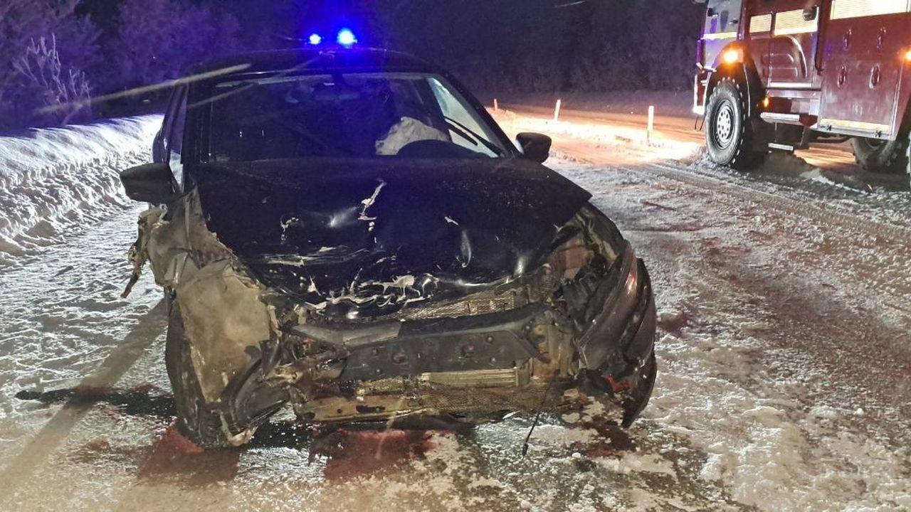 На трассе Апатиты-Кировск столкнулись две легковушки