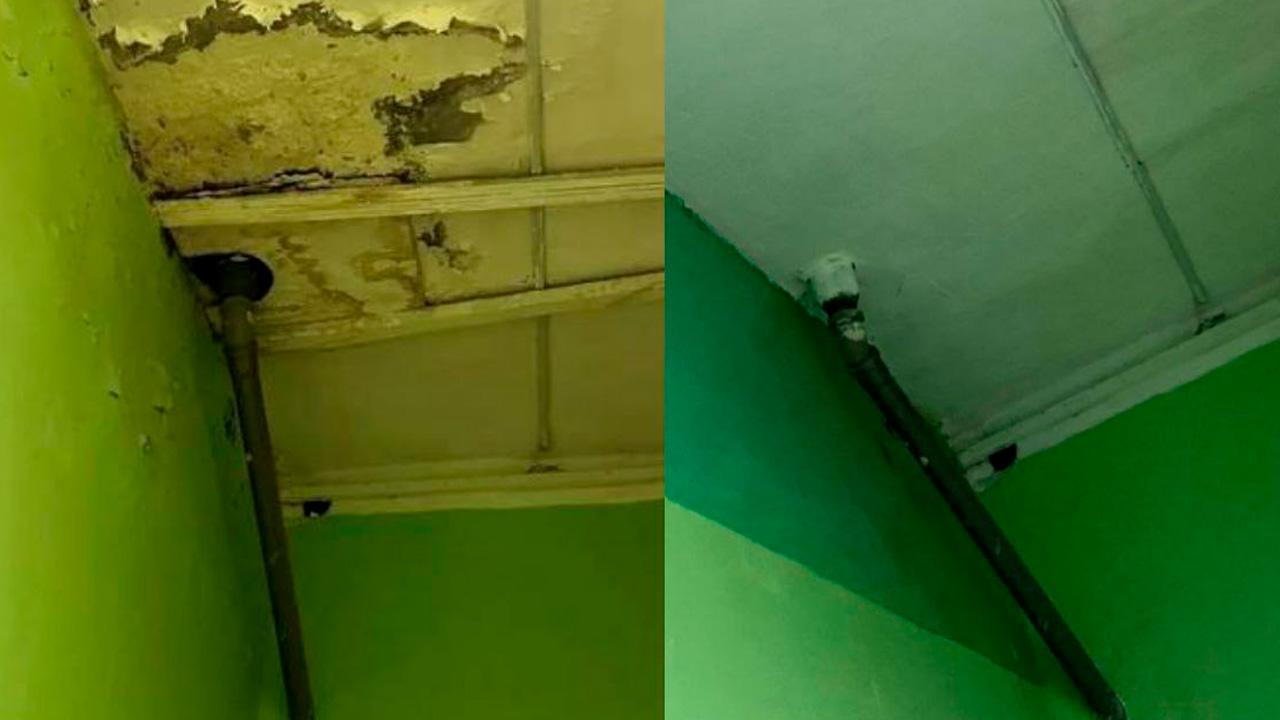 В мурманской школе №41 отремонтировали потолок первого этажа после вмешательства прокуратуры